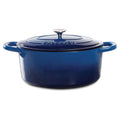 Crock-Pot Artisan 7-Quart Oval Enameled Cast Iron Dutch Oven with Lid – Sapphire Blue Heavy-Duty Cookware