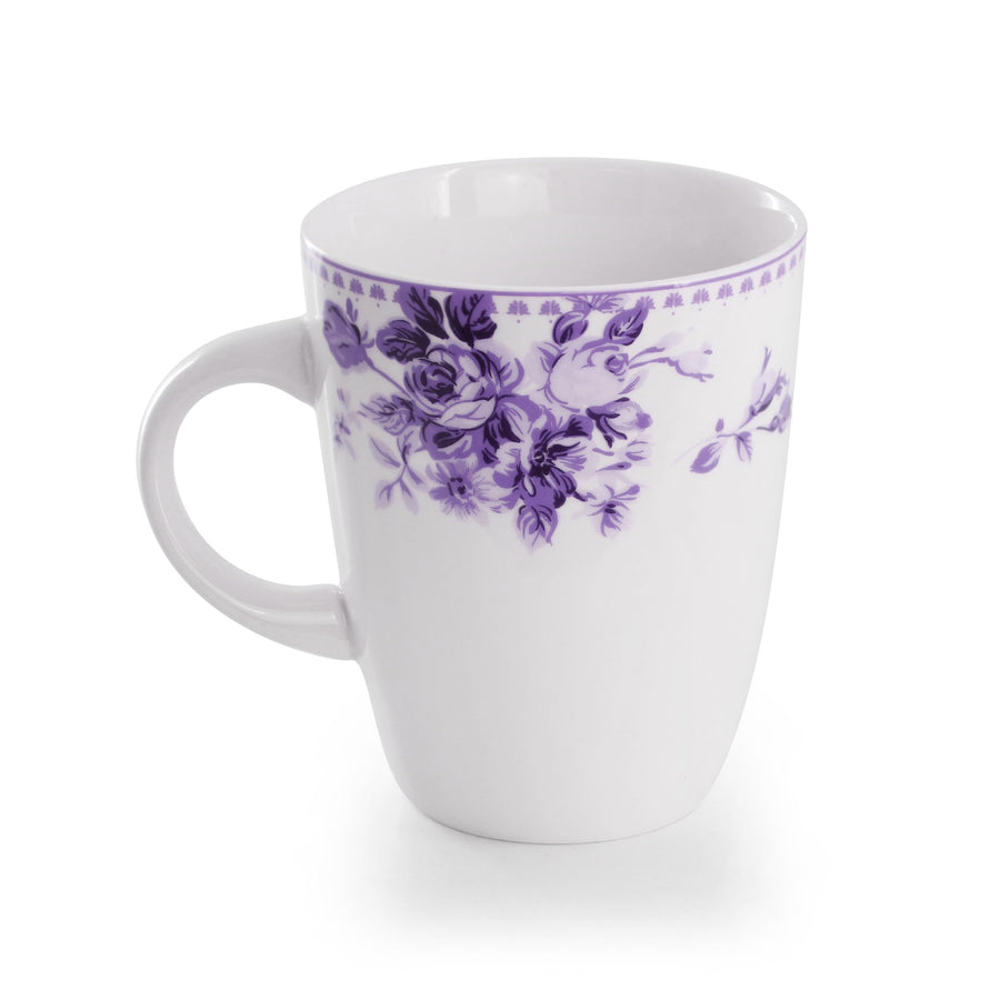 Elama Traditional Rose 16-Piece Purple Stoneware Dinnerware Set - Service for 4