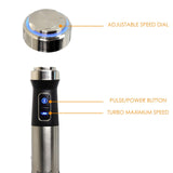 MegaChef MC-158C 4-in-1 Immersion Hand Blender with Speed Control, Silver