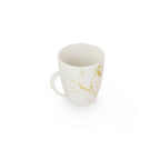 Elama Fine Marble 16-Piece Stoneware Dinnerware Set – Gold & White Marble Pattern with Glossy Glaze, 4 Plates, 4 Salad Plates, 4 Bowls & 4 Mugs (Service for 4)