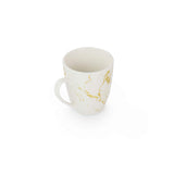 Elama Fine Marble 16-Piece Stoneware Dinnerware Set, Gold & White, Service for 4