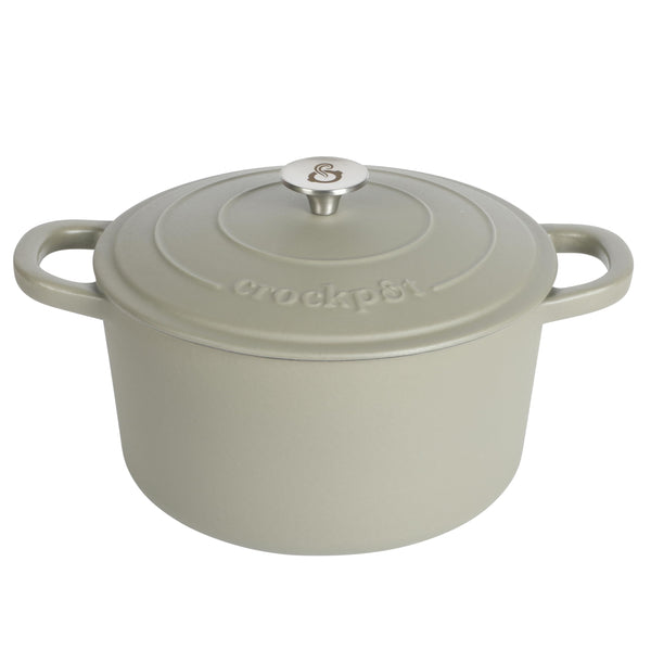 Crock-Pot Artisan 7-Quart Round Enameled Cast Iron Dutch Oven with Lid – Matte Green