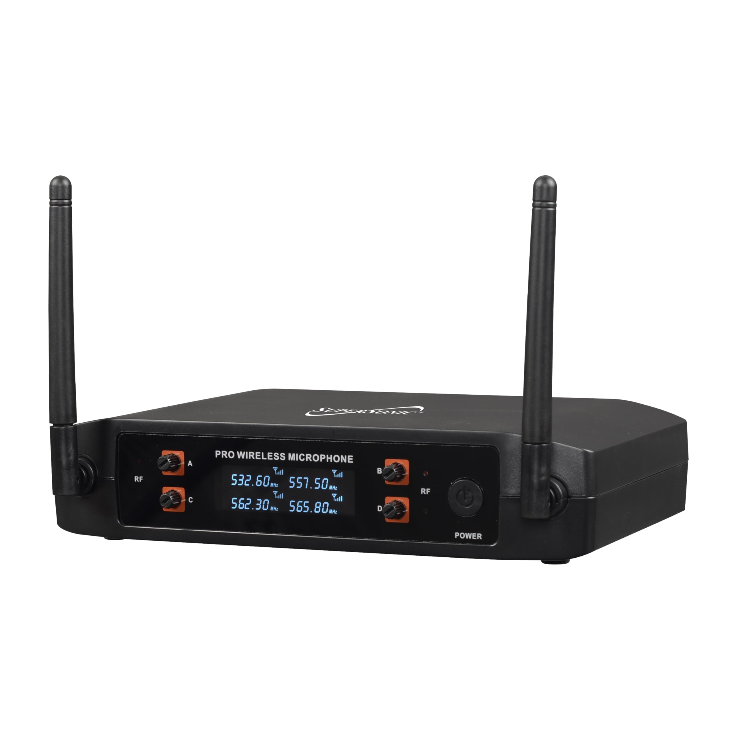 SuperSonic SC-909 2.4G 4-Channel Wireless Microphone System - Four Handheld Mics, 160ft Range, Balanced & Mix Outputs