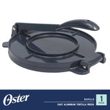 Oster Ravello Tortilla Press, 8 Inch Cast Aluminum with Riveted Lever Handle, Blue