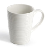 Elama Nikki 18-Piece Ribbed White Porcelain Dinnerware and Serving Set, Service for 4