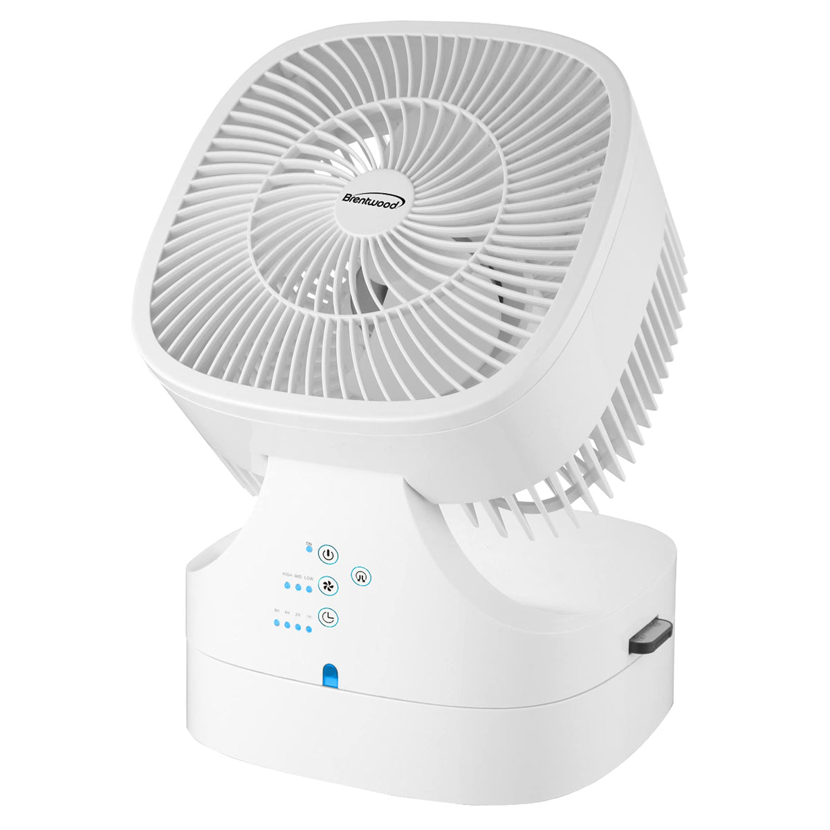 Brentwood F-900RW 8 Inch 3-Speed Remote Control Oscillating Air Circulator Desktop Fan with Timer, White