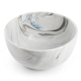 Elama Fine Marble 16-Piece Porcelain Dinnerware Set, Blue and Gray, Service for 4