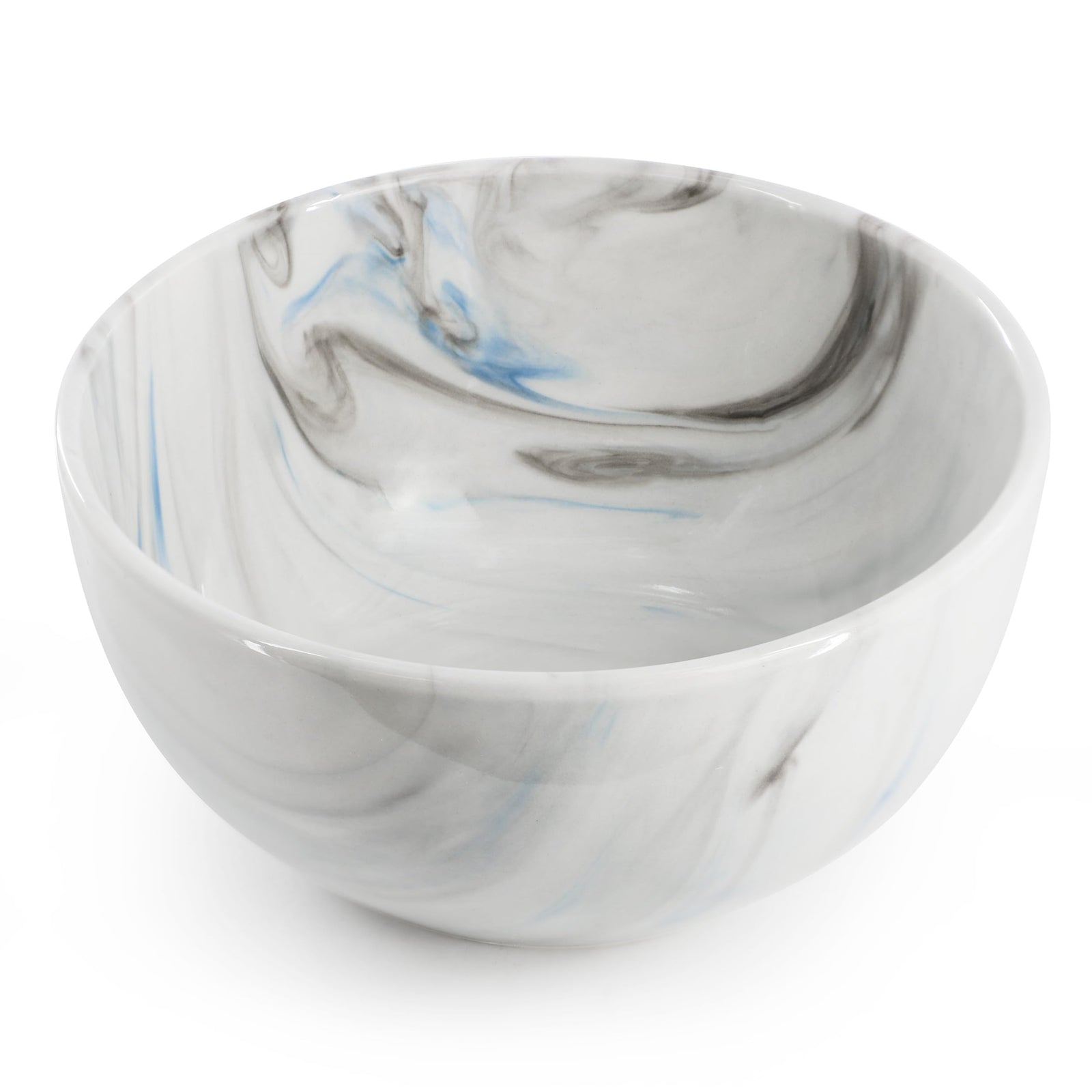 Elama Fine Marble 16-Piece Porcelain Dinnerware Set, Blue and Gray, Service for 4