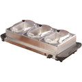 Brentwood BF-315 stainless steel 4.5-quart triple buffet server and warming tray