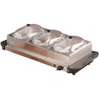 Brentwood BF-315 stainless steel 4.5-quart triple buffet server and warming tray