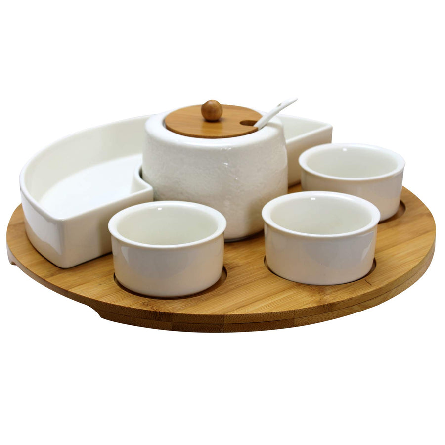Elama Signature 8-Piece Appetizer Serving Set with Bamboo Tray
