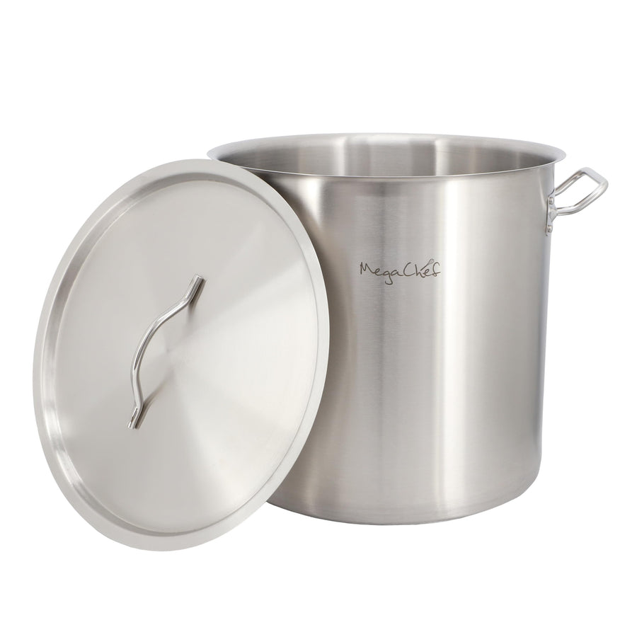MegaChef MG-200707 52.8-Quart Stainless Steel Stock Pot with Lid