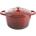 Crock-Pot Artisan 7-Quart Round Enameled Cast Iron Dutch Oven with Lid – Scarlet Red Heavy-Duty Cookware