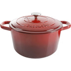 Crock-Pot Artisan 7-Quart Round Enameled Cast Iron Dutch Oven with Lid – Scarlet Red Heavy-Duty Cookware