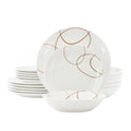 Elama Sydney 18-Piece Porcelain Dinnerware Set – White Elegant Service for 6