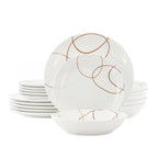 Elama Sydney 18-Piece Porcelain Dinnerware Set – White Elegant Service for 6