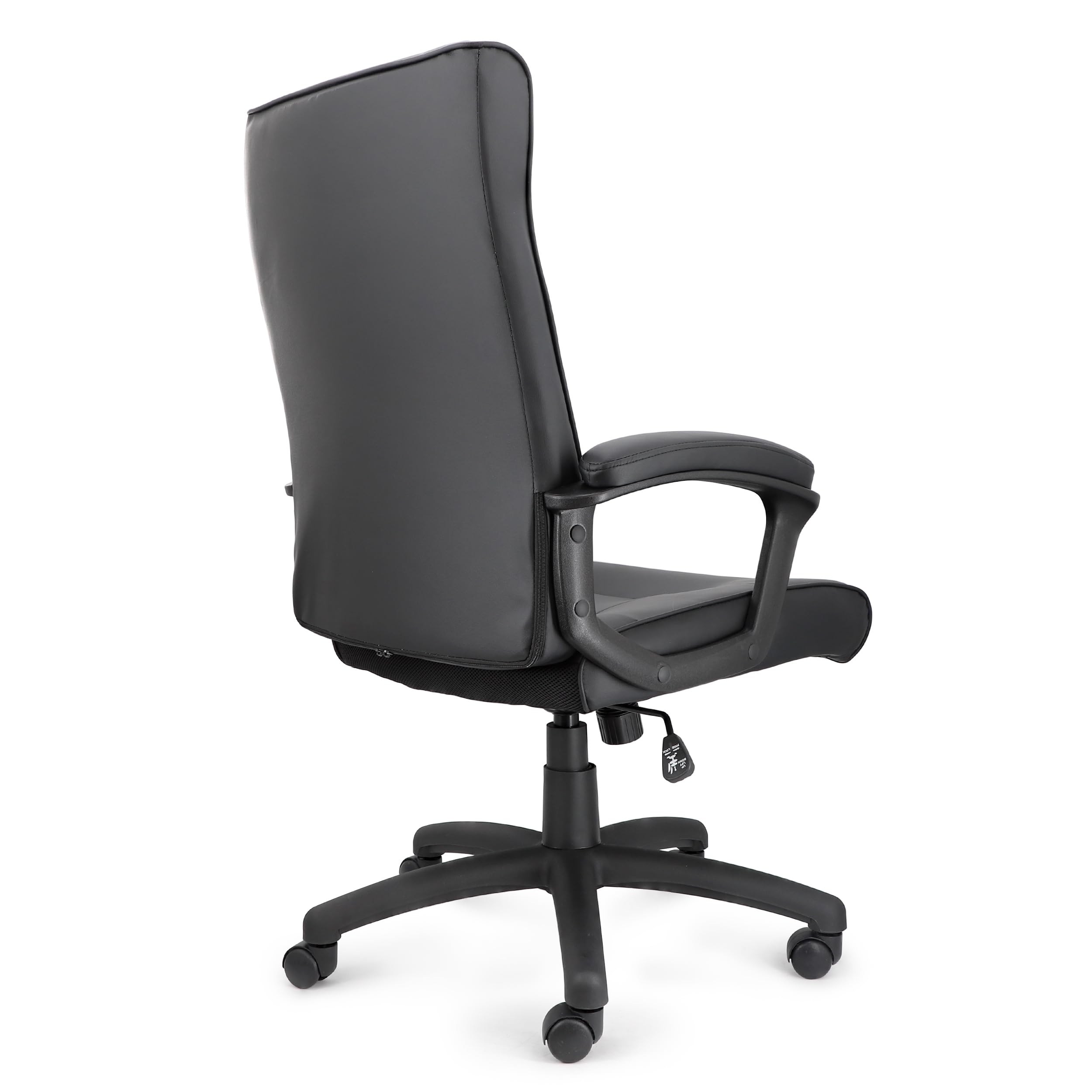 Adjustable Height Rolling Office & Gaming Chair – Ergonomic Mid-Back, 360° Swivel, Padded Armrests, Black Executive Desk Chair