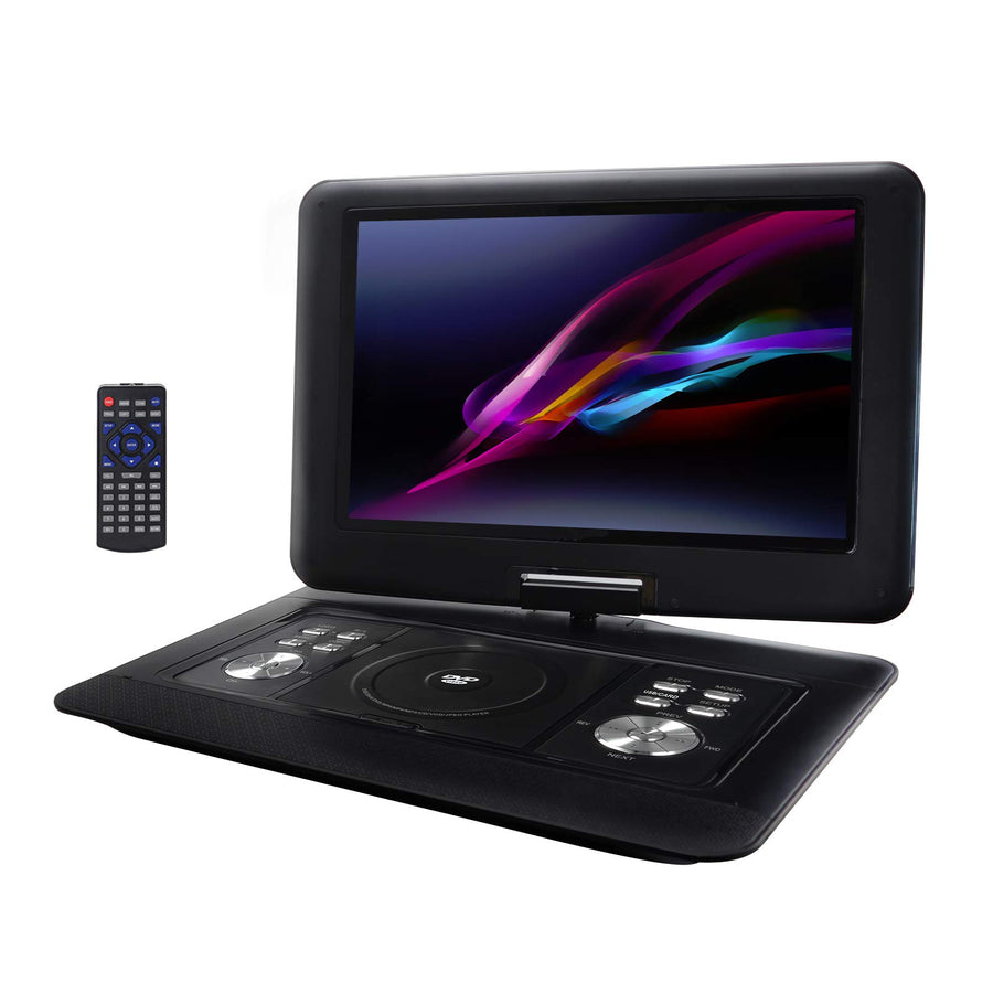 Trexonic 14.1 inch Portable DVD Player with Swivel TFT-LCD Screen, USB/SD/AV Inputs and Car Adapter