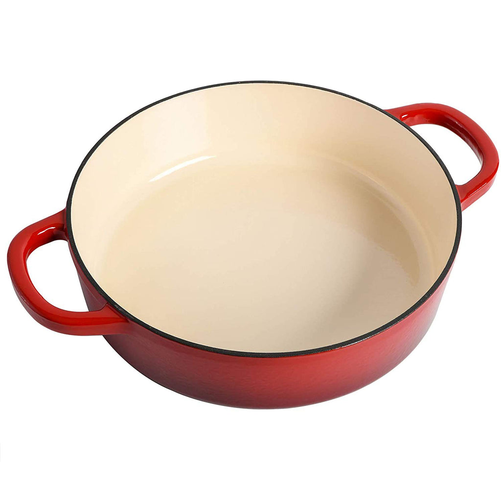 Crock-Pot Artisan 5-Quart Enameled Cast Iron Braiser with Lid – Scarlet Red Heavy-Duty Cookware