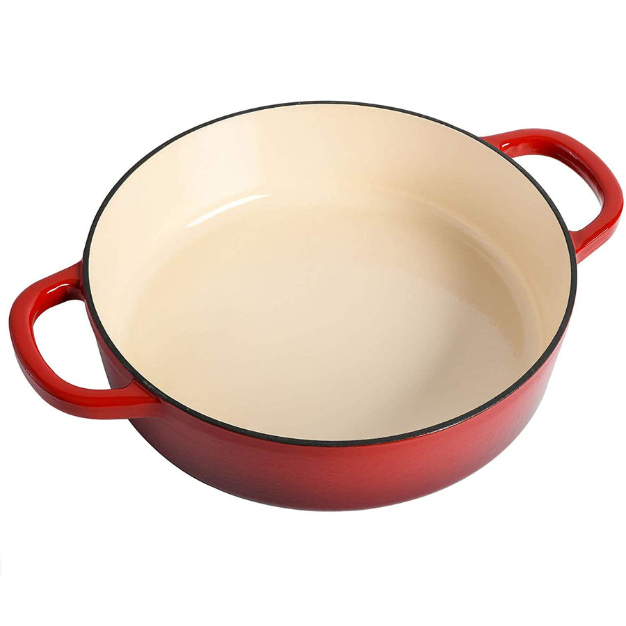 Crock-Pot Artisan 5-Quart Enameled Cast Iron Braiser with Lid – Scarlet Red Heavy-Duty Cookware