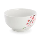Elama Tamara 24-Piece Cherry Blossom Porcelain Dinnerware Set – White & Pink Service for 6