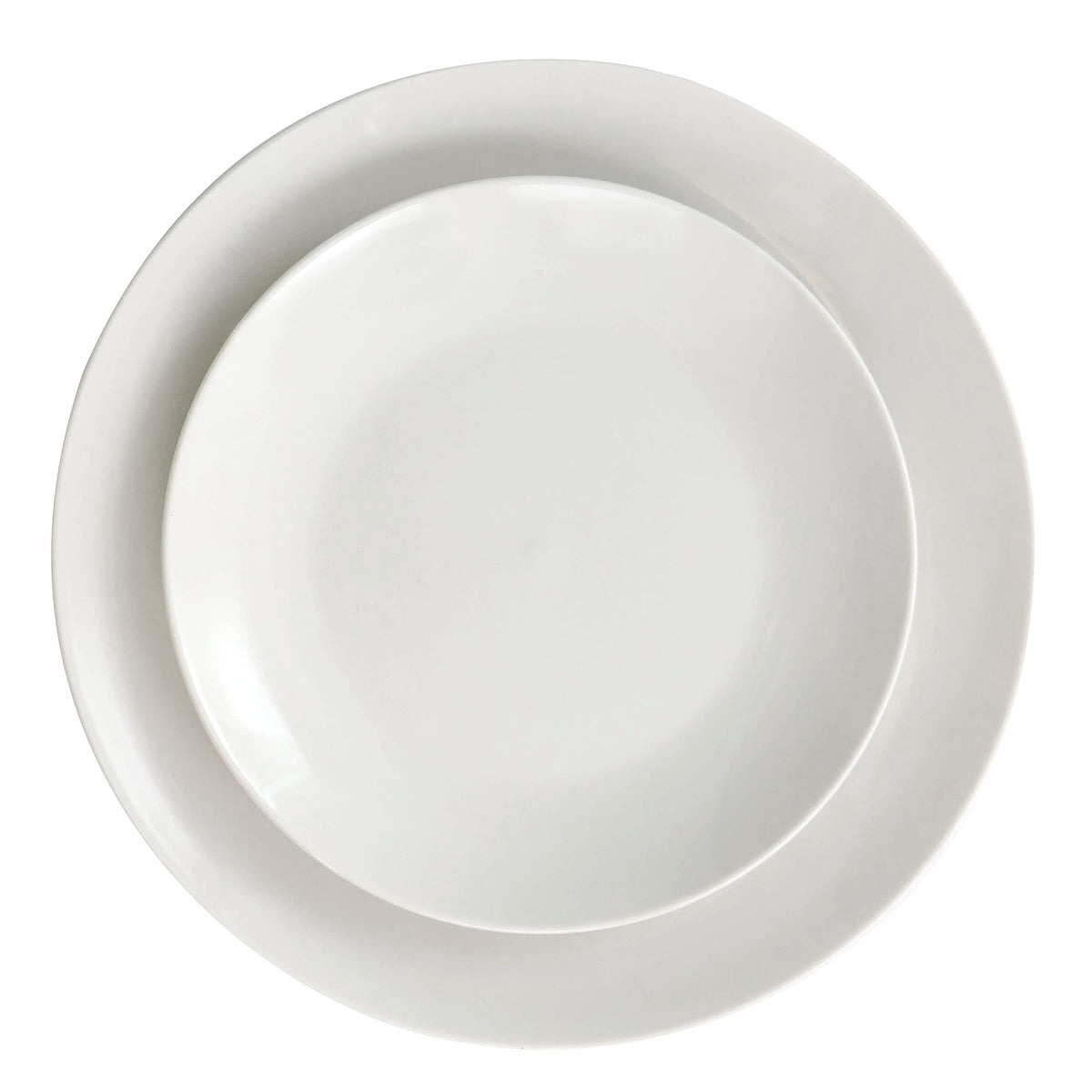 White Porcelain Dinnerware Set for 4, 16 Piece Double Bowl with Pasta and Cereal Bowls, Elama Camellia