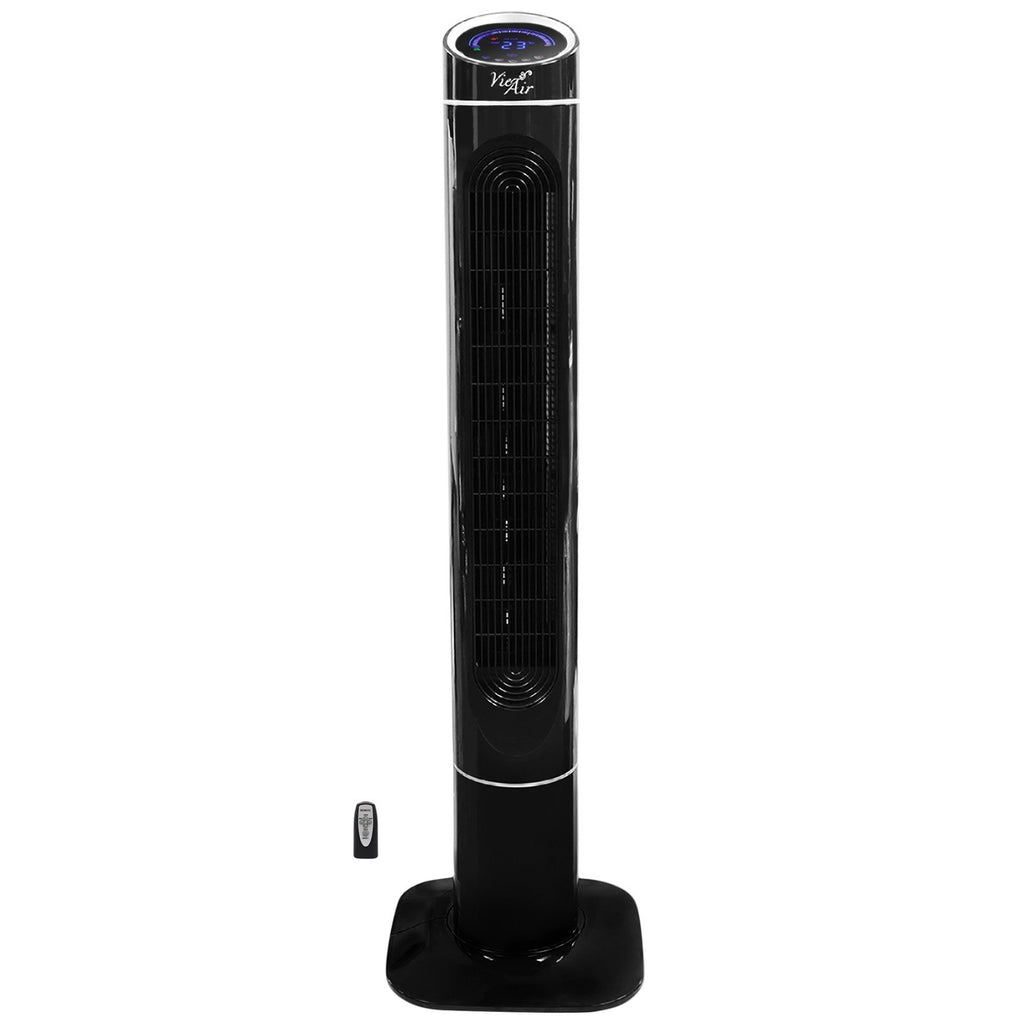 Vie Air 50-Inch Luxury Digital 3-Speed High-Velocity Tower Fan with Remote – Oscillating, Ionizer, Touchscreen, Bedroom & Living Room