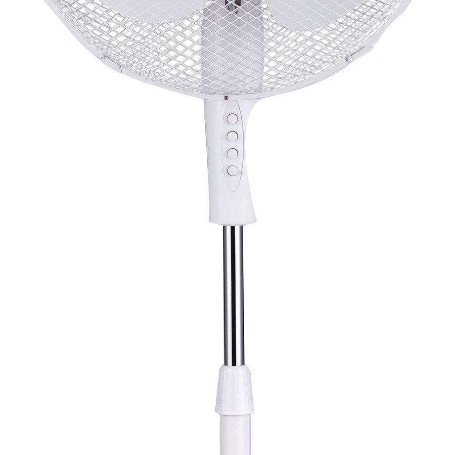 Brentwood Kool Zone F-16SMW 16 in. 3-Speed Oscillating Stand Fan, White