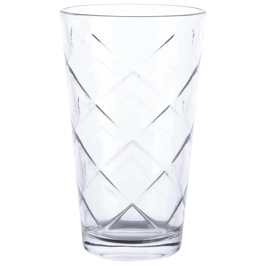 Gibson Home Lattice Glassware Set, 16-Piece with 16 Oz Tumblers and 13.5 Oz Double Old Fashioned Glasses, Clear