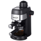 Brentwood black 4-serving espresso and cappuccino maker with steam frother and glass carafe