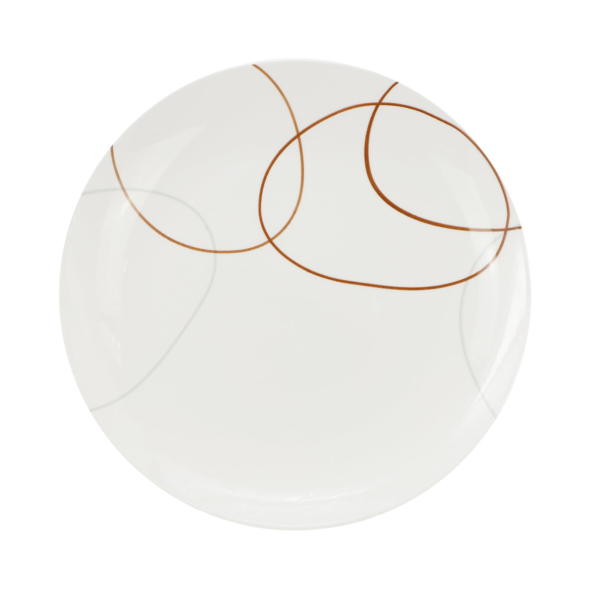 Elama Sydney 12-Piece Porcelain Dinnerware Set, White Abstract, Service for 4