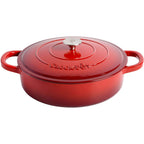 Crock-Pot Artisan 5-Quart Enameled Cast Iron Braiser with Lid – Scarlet Red Heavy-Duty Cookware
