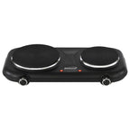 Brentwood TS-332BK black double cast iron electric hot plate, 1100W