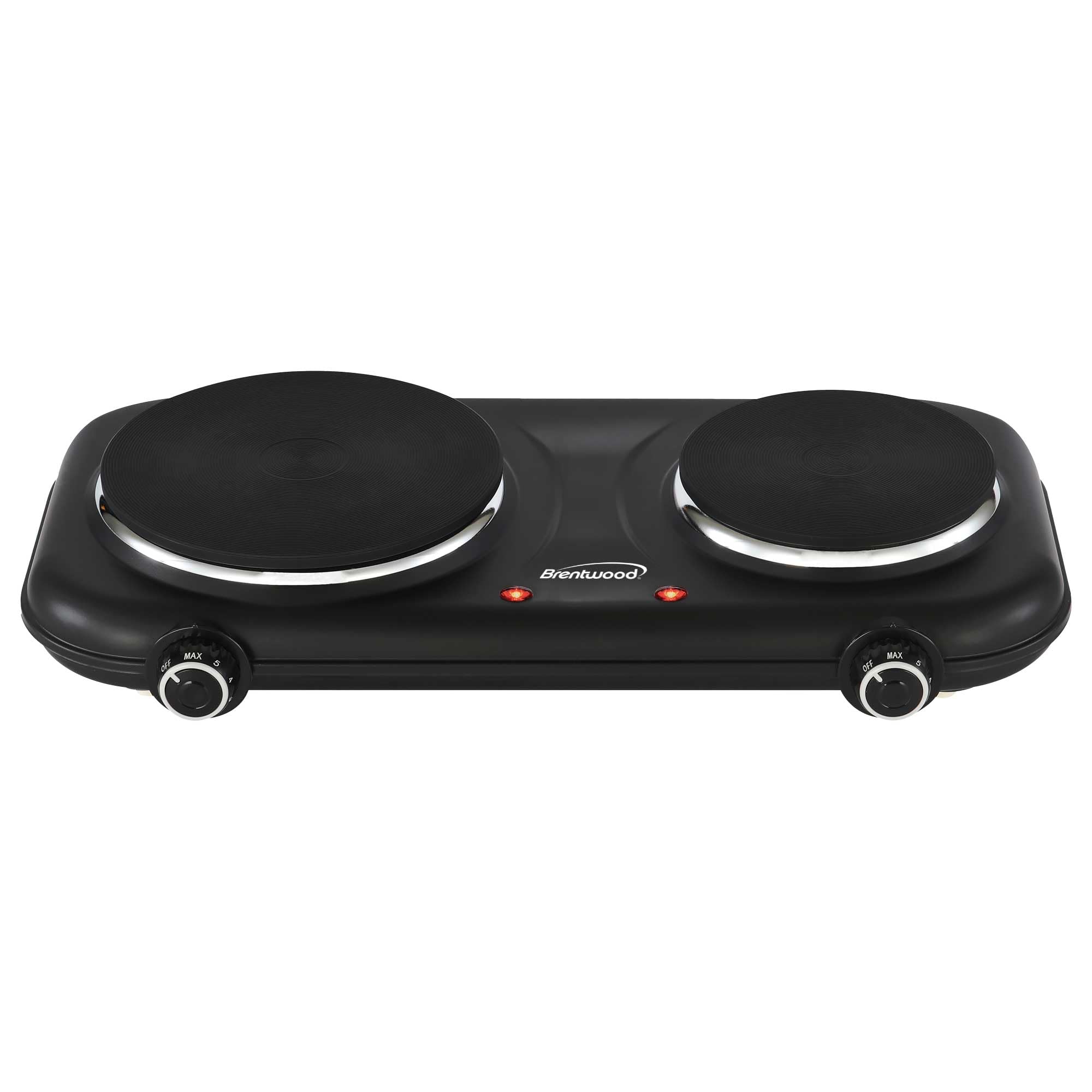 Brentwood TS-332BK black double cast iron electric hot plate, 1100W