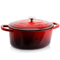 Crock-Pot Artisan 7-Quart Oval Enameled Cast Iron Dutch Oven – Scarlet Red, Self-Basting Lid, Oven Safe to 500°F