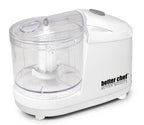 Better Chef 12-Ounce Compact Food Chopper – White, One-Touch Stainless Steel Blade for Herbs, Onions & Nuts
