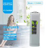 Optimus F-7348WH 14 Inch Portable Ultra-Slim Desktop Oscillating Tower Fan, 3-Speed, White