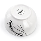 Elama Sarah 24-Piece Porcelain Black Ribbon Double Bowl Dinnerware Set – White & Black | Service for 6