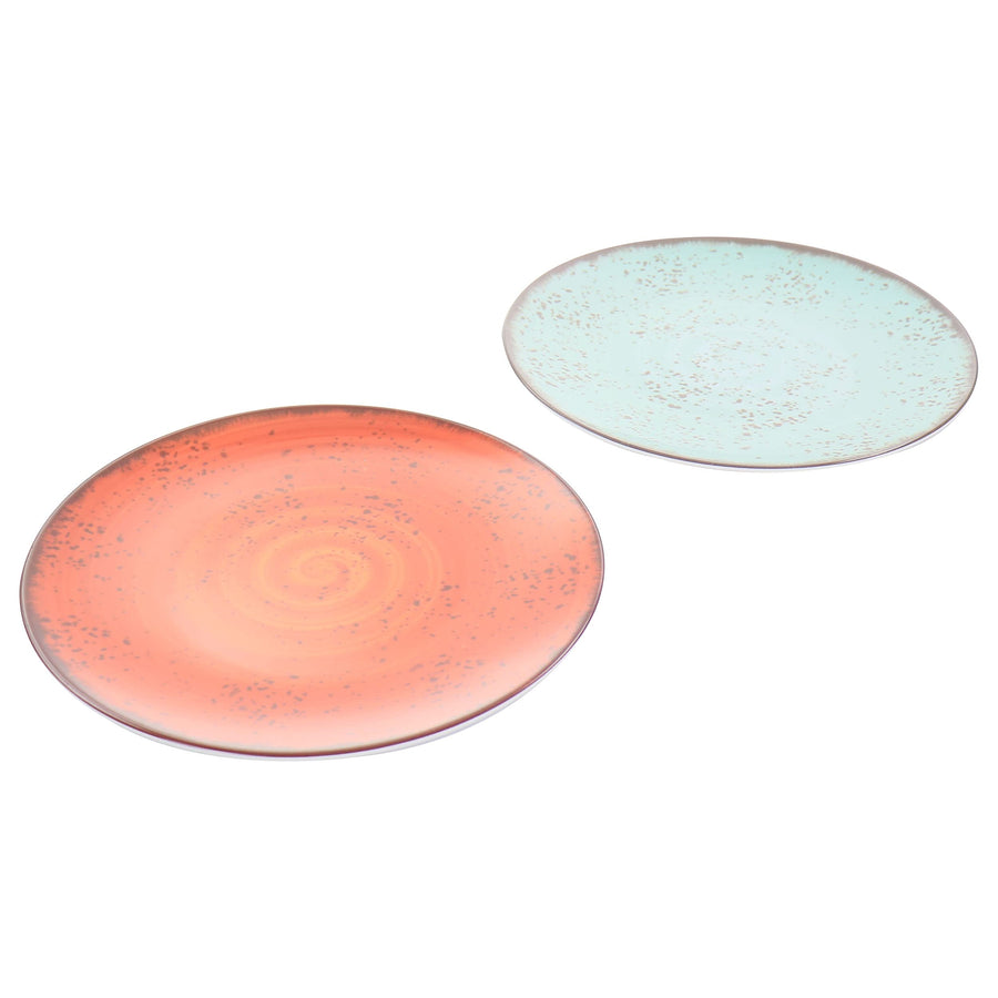 Elama Pryce 12 Piece Melamine Dinnerware Set, Assorted Colors, Service for 4