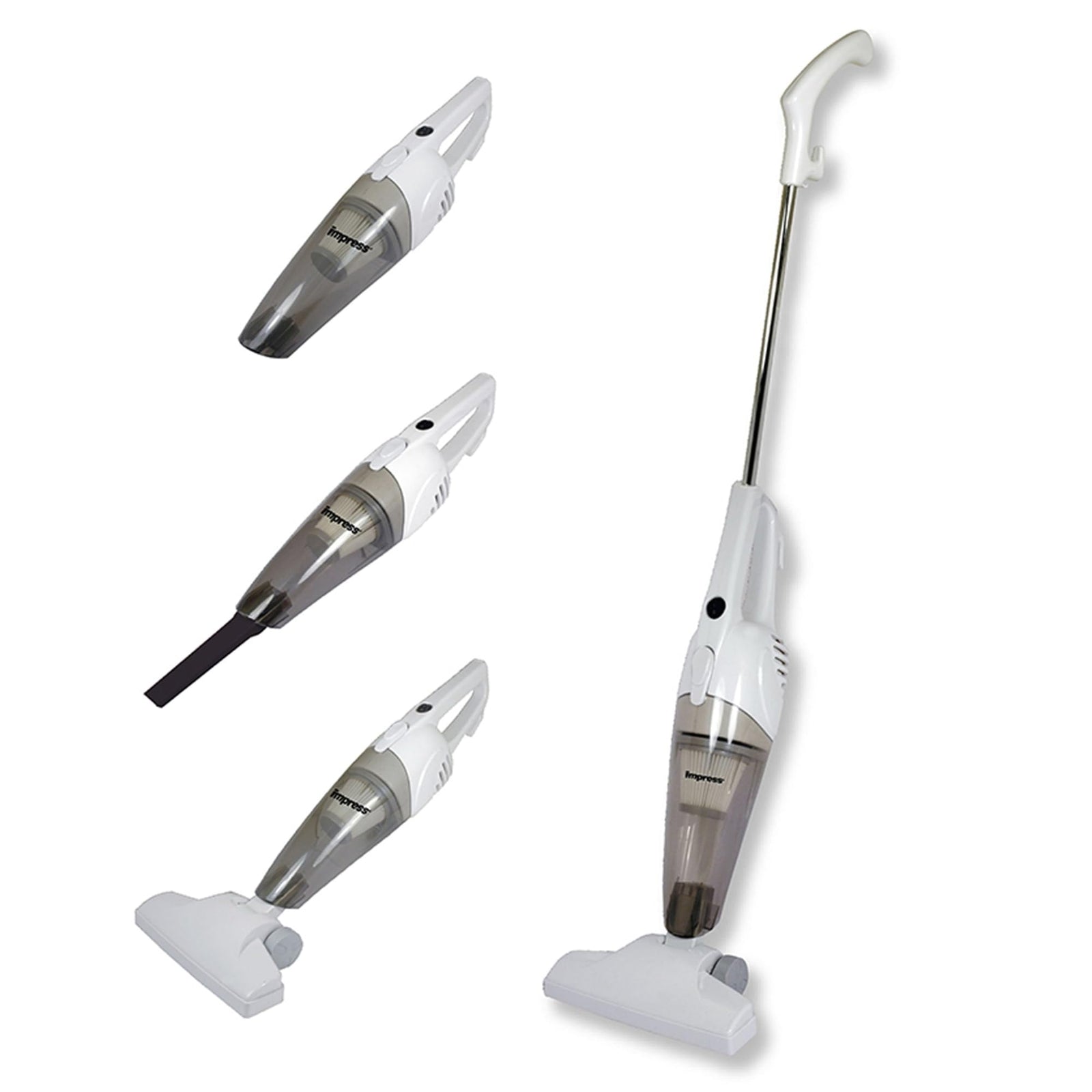 Impress GoVac 2-in-1 Corded Upright and Handheld Vacuum Cleaner, Bagless, White