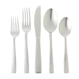 Gibson Home Hammered Stainless Steel Flatware Set, 20-Piece Service for 4, Mirror Polished, Royal Brighton