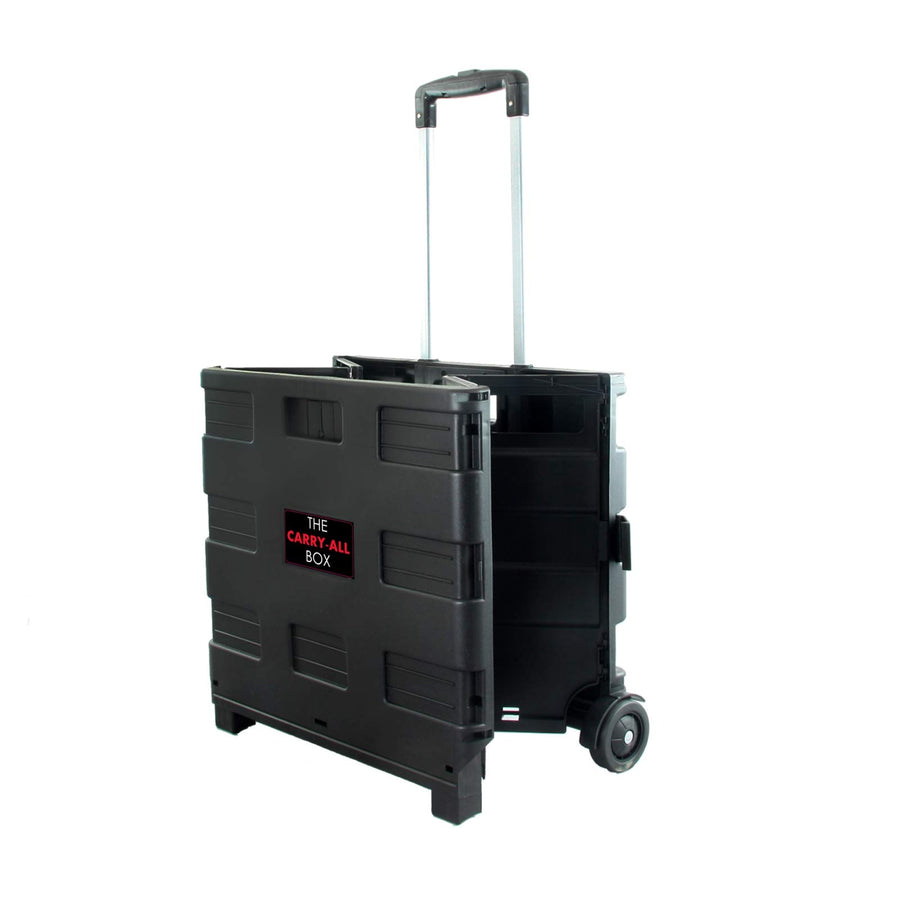 Elama Home Heavy-Duty Collapsible Utility Cart with Lid, Folding Carry-All, Black