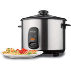 Brentwood TS-15 8-Cup Uncooked / 16-Cup Cooked Rice Cooker – 500W Stainless Steel One-Touch with Non-Stick Inner Pot, Tempered Glass Lid, Auto Keep-Warm