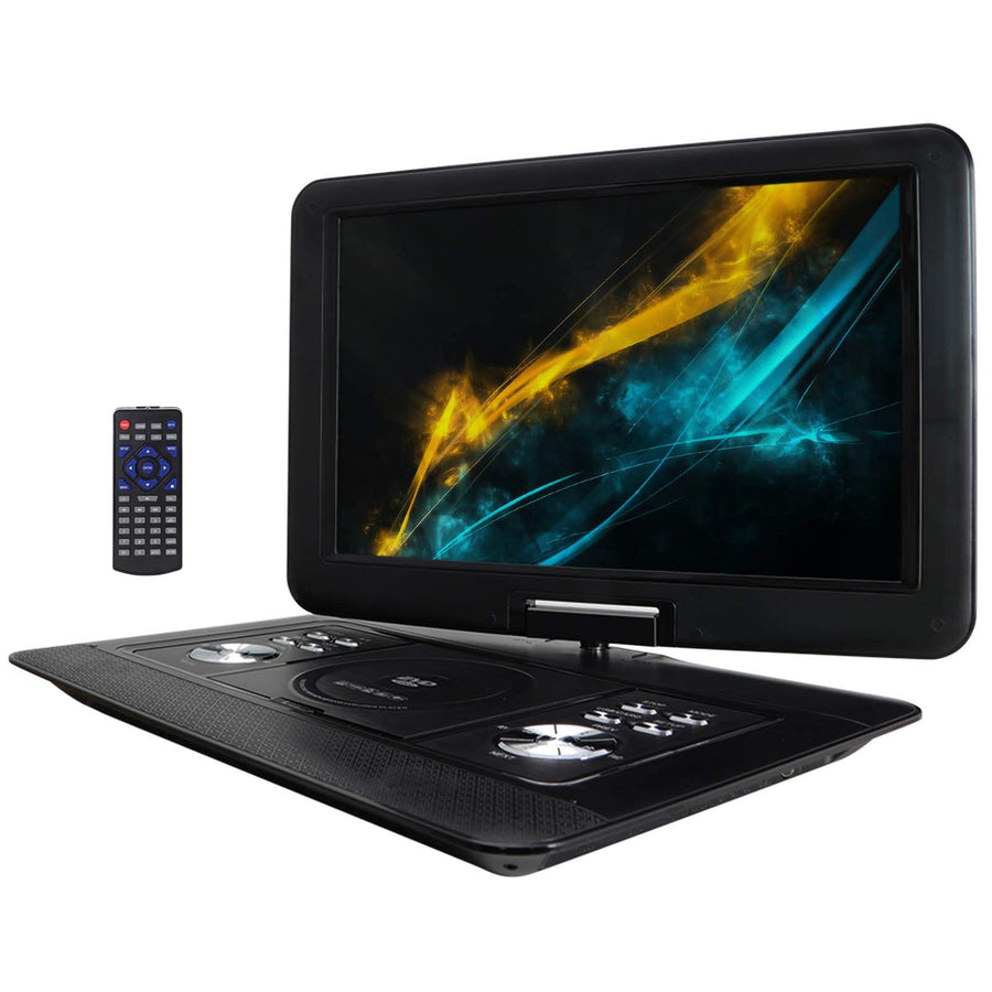 Trexonic 15.4" Portable DVD Player with Swivel TFT-LCD Screen, USB/SD/AV Inputs & Rechargeable Battery