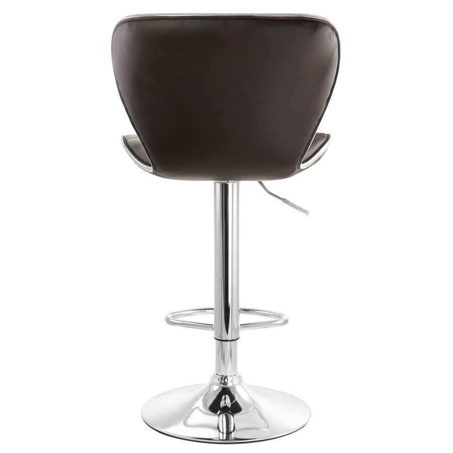 Elama ELM-712 Diamond Tufted Faux Leather Bar Stools, Brown, Set of 2
