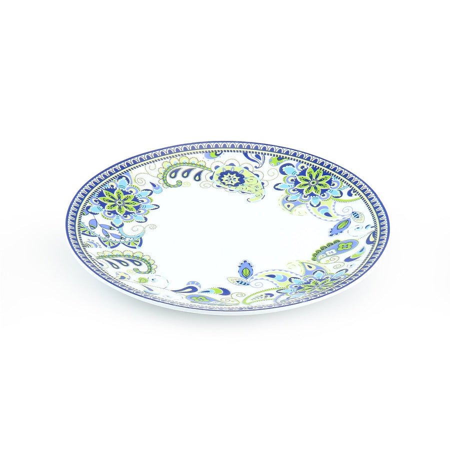 Elama Blue Crush 16 Piece Round Porcelain Dinnerware Set, Service for 4