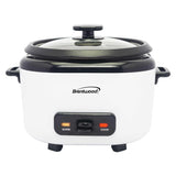 Brentwood TS-600S white rice cooker and food steamer with steam tray