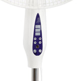 Vie Air 16 Inch Oscillating Pedestal Stand Fan with Remote & 7.5-Hour Timer, 3-Speed, Adjustable Height, White