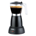 Brentwood TS-119BK black cordless electric moka pot espresso maker with 550W heated base