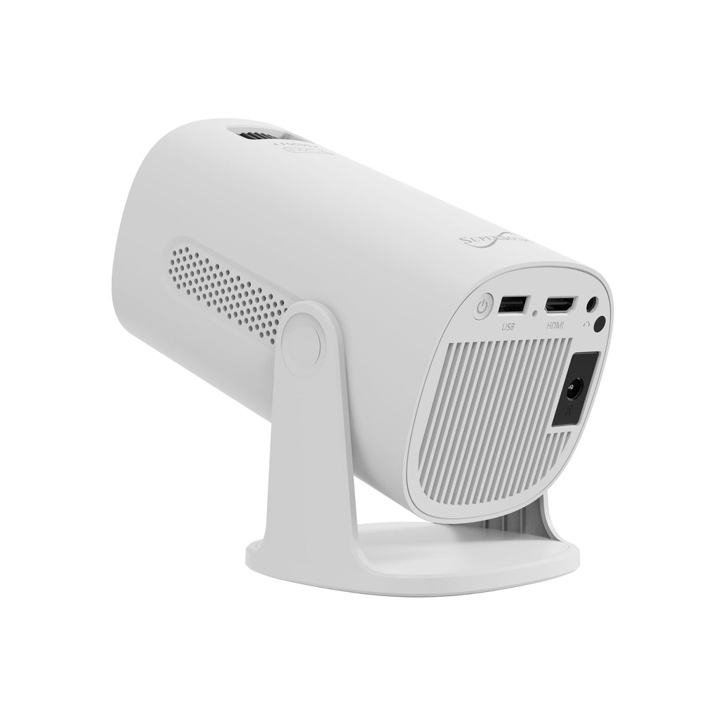 SuperSonic SC-92P Smart WiFi Streaming Projector with Bluetooth 5.3 and Aurora Light Effect - White